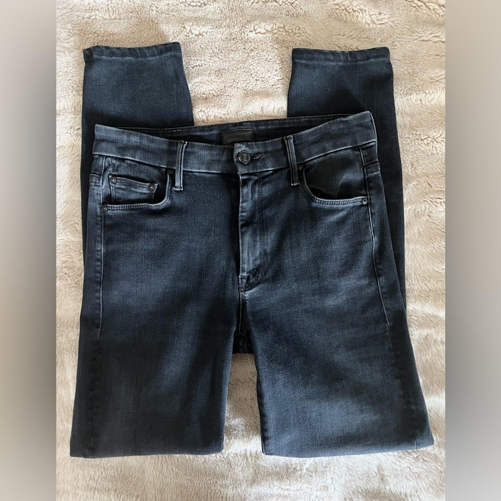 MOTHER The Looker Ankle Jeans – Black High‑Rise Skinny, Women’s Size 25